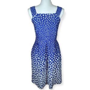 COBALT BLUE & WHITE POLKA-DOT DRESS SZ.S EUC.